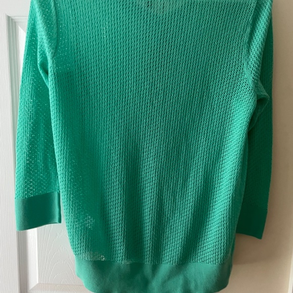 Talbots Pima Cotton Light Weight Green Cardigan, Size M - Picture 4 of 6